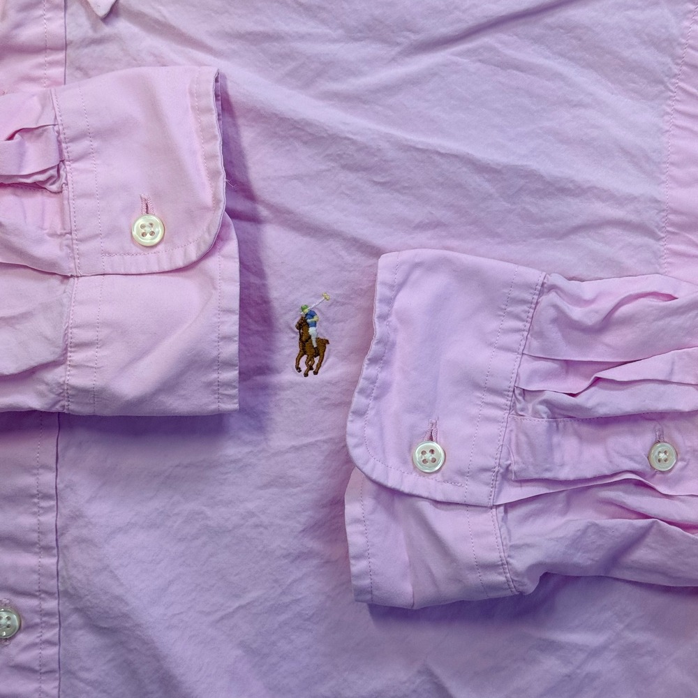 Ralph Lauren Button Down Men XXL Pink Classic Fit Flesh Pony Logo Preppy - Picture 5 of 9